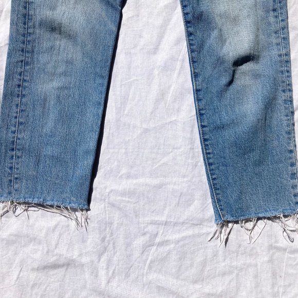 LEVI'S Wedgie Rough Tide High Rise Straight Leg Raw Hem Cropped Jeans, Size 25 - Picture 6 of 15